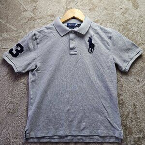 NWOT Polo Ralph Lauren Gray Golf Shirt Classic Fit Big Pony Logo Size L (14-16)